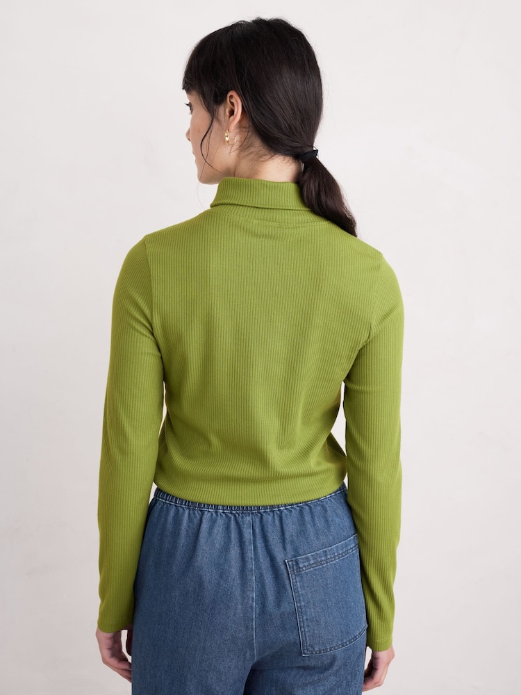 Seasalt Cornwall Green Hazel Rib Top in Jersey - Image 2 of 7