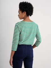 Seasalt Cornwall Green 100% Organic Cotton Multi Sailor Top - Image 2 of 5