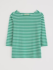 Seasalt Cornwall Green 100% Organic Cotton Multi Sailor Top - Image 4 of 5