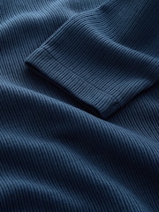 Blue Textured Long Sleeve Henley Neck T-Shirt (3-16yrs) - Image 3 of 4