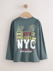 Grey Back Print Relaxed Fit Graphic Print Long Sleeve Cotton T-Shirt (3-16yrs) - Image 2 of 6