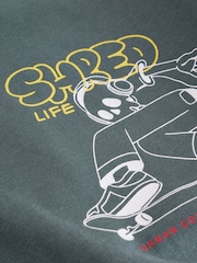 Grey Back Print Relaxed Fit Graphic Print Long Sleeve Cotton T-Shirt (3-16yrs) - Image 4 of 6