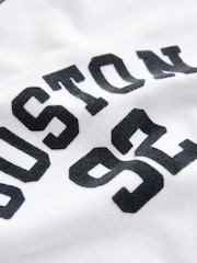 White/Grey Varsity Long Sleeve Cotton T-Shirt (3-16yrs) - Image 3 of 4