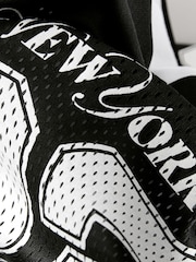 Black/White Varsity Short and Long Sleeve T-Shirt 2 Piece Set (3-16yrs) - Image 16 of 16