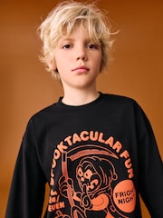 Black/Orange Spooktacular - Halloween-T-Shirt aus 100 % Baumwolle (3–16 J.) - Bild 2 von 4