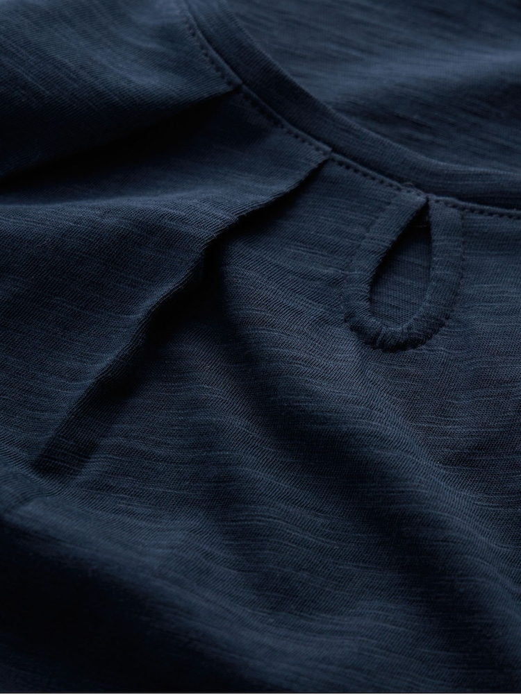Seasalt Cornwall Blue Light Pink Appletree Keyhole Detail T-Shirt - Image 5 of 5