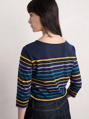 Seasalt Cornwall Black 100% Organic Cotton Multi Sailor Top - Image 2 of 5