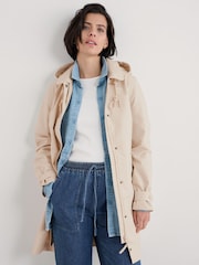 Seasalt Cornwall Natural Petite Cloudburst Waterproof Coat - Image 1 of 5