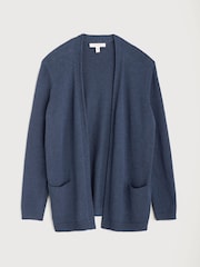 Seasalt Cornwall Blue Riverboat Long 100% Cotton Cardigan - Image 4 of 5