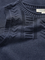 Seasalt Cornwall Blue Smallcombe 100% Cotton Knitted Vest - Image 5 of 5