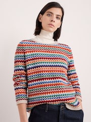 Seasalt Cornwall Red/Blue Multi Wall Penny Merino Dress - Image 1 of 5