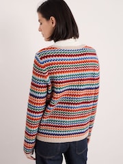 Seasalt Cornwall Red/Blue Multi Wall Penny Merino Dress - Image 2 of 5