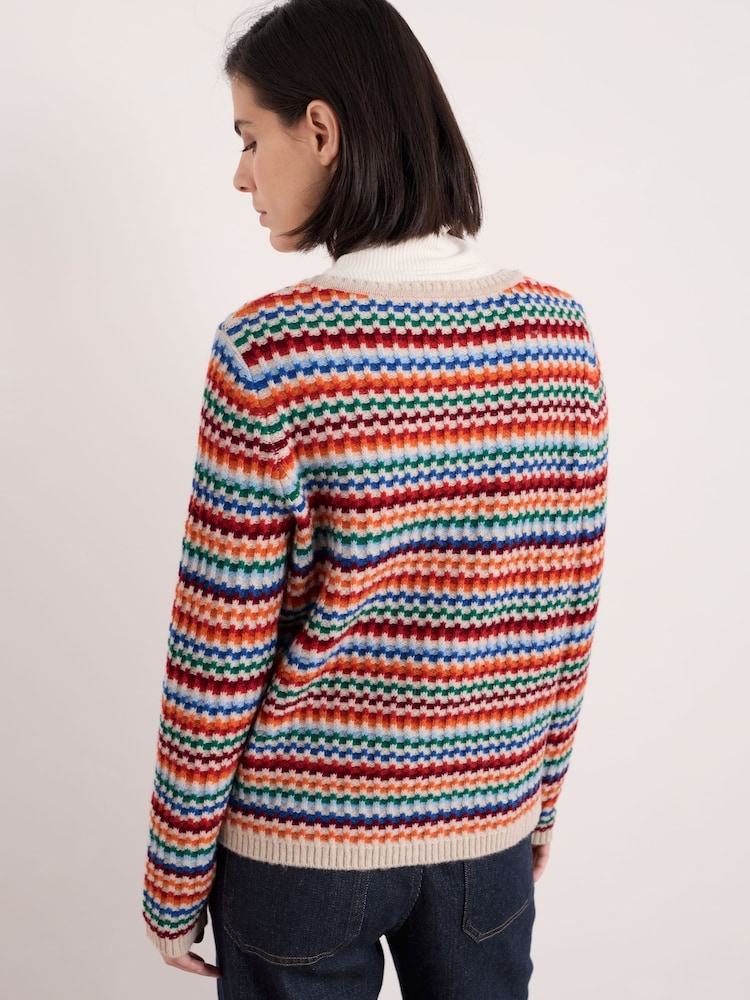Seasalt Cornwall Red/Blue Multi Wall Penny Merino Dress - Image 2 of 5
