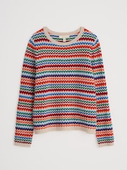 Seasalt Cornwall Red/Blue Multi Wall Penny Merino Dress - Image 4 of 5