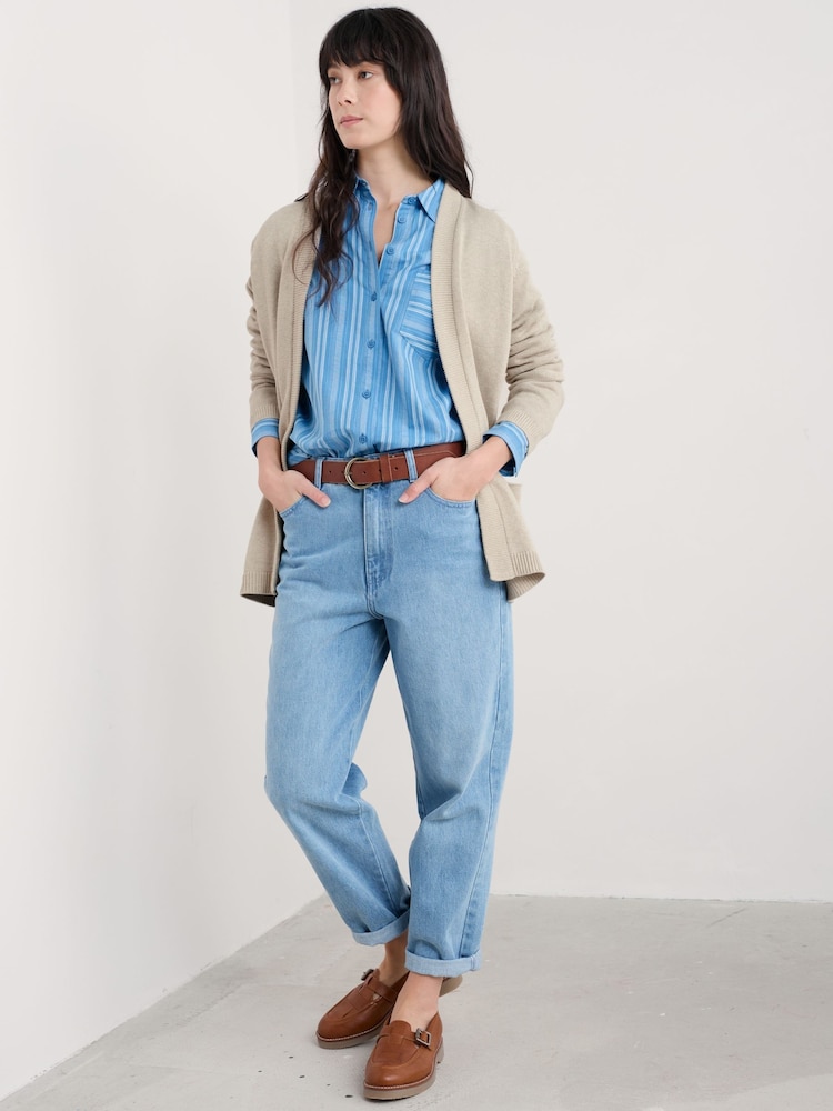 Seasalt Cornwall Natural Riverboat Long Cardigan - Image 1 of 5 Seasalt Cornwall Natural Riverboat Long Cardigan - Image 1 of 5