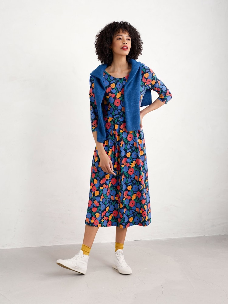 Seasalt Cornwall Blue Tall Chateaux Half Sleeve Maxi Dress - Image 1 of 5