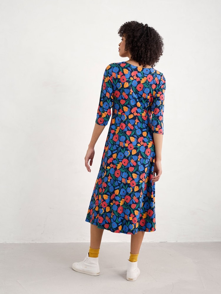 Seasalt Cornwall Blue Tall Chateaux Half Sleeve Maxi Dress - Image 2 of 5