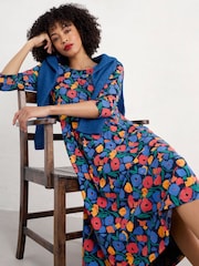 Seasalt Cornwall Blue Tall Chateaux Half Sleeve Maxi Dress - Image 3 of 5