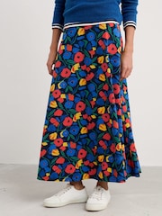 Seasalt Cornwall Black Multi Rose Ankle-Length Skirt - Image 1 of 5