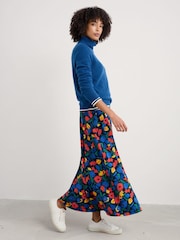 Seasalt Cornwall Black Multi Rose Ankle-Length Skirt - Image 3 of 5