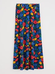 Seasalt Cornwall Black Multi Rose Ankle-Length Skirt - Image 4 of 5