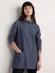 Seasalt Cornwall 100% Cotton Mawgan Porth Jacquard Jersey Tunic - Imagen 1 de 5