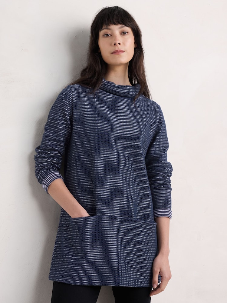 Seasalt Cornwall 100% Cotton Mawgan Porth Jacquard Jersey Tunic - Imagen 1 de 5
