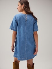 Mid Blue Denim T-Shirt Mini Dress - Image 3 of 4