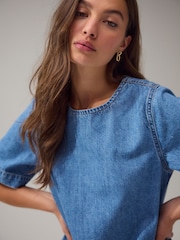 Mid Blue Denim T-Shirt Mini Dress - Image 4 of 4