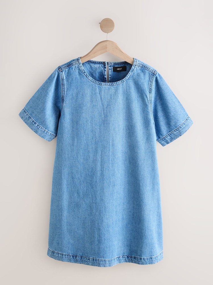 Mid Blue Denim T-Shirt Mini Dress - Image 5 of 5
