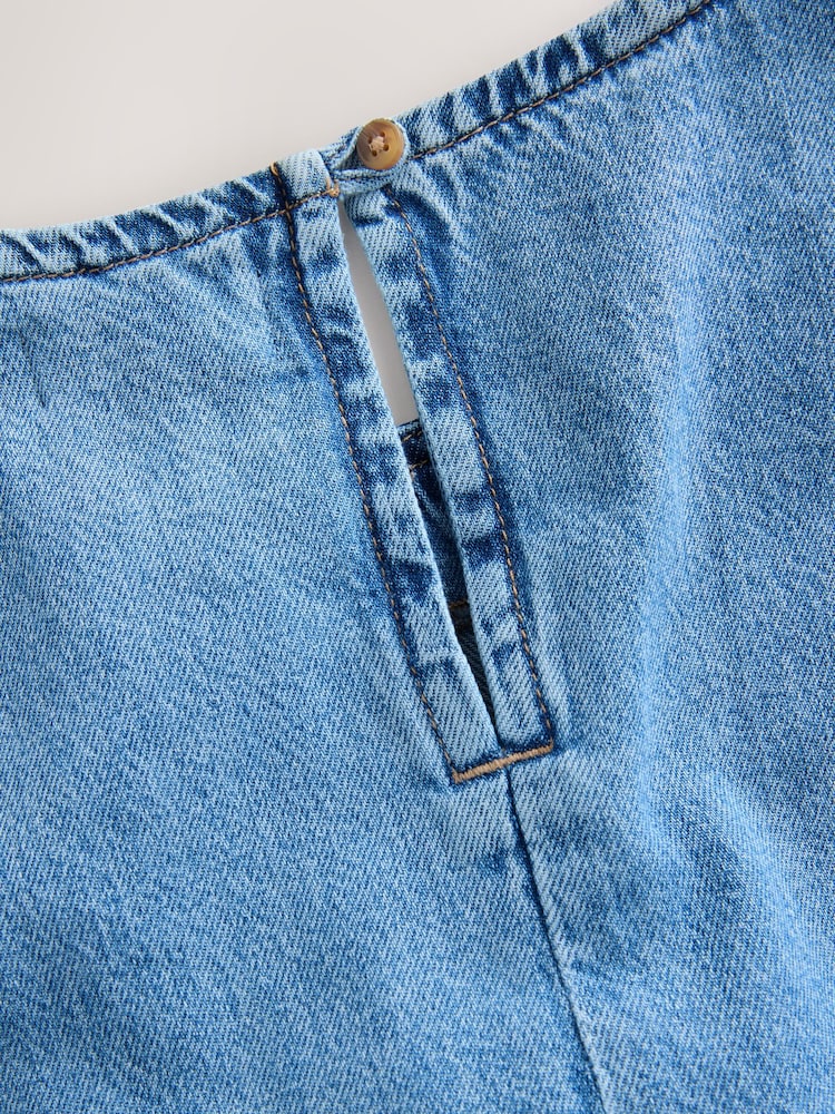 Mid Blue Denim T-Shirt Mini Dress - Image 8 of 8