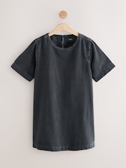 Washed Black Denim T-Shirt Mini Dress - Image 1 of 3