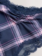 Navy Brazilian Mesh & Lace Knickers - Image 2 of 4