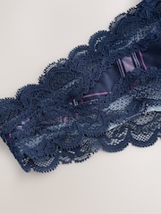 Navy Brazilian Mesh & Lace Knickers - Image 4 of 4