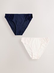 Navy/Cream Embroidered Knickers 2 Pack - Image 5 of 9