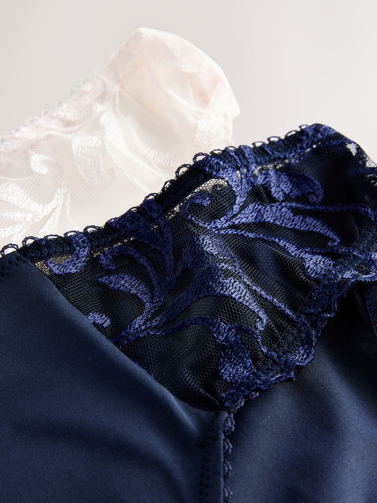 Navy/Cream Embroidered Knickers 2 Pack - Image 8 of 8 Navy/Cream Embroidered Knickers 2 Pack - Image 8 of 8