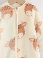Cream Hamish the Cow 2.5 TOG Fleece Baby Sleep Bag - Image 5 of 7
