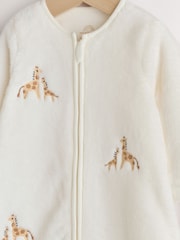 Eru Giraffe Embroidered 2.5 TOG Fleece Baby Sleep Bag - Image 8 of 10