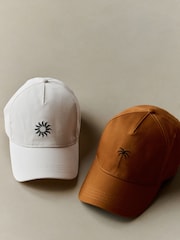 Rust Ecru Embroidery Cap 2 Pack - Image 1 of 4