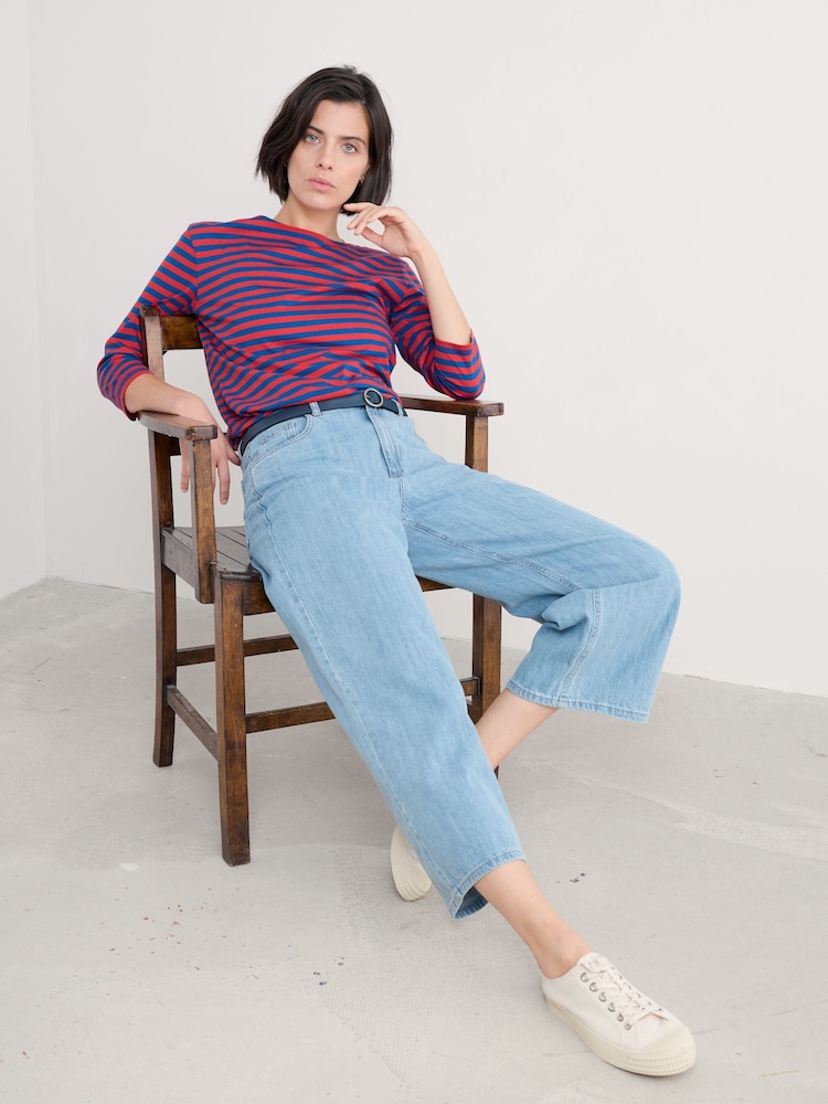 Seasalt Cornwall Red 100% Organic Cotton Multi Sailor Top - Image 1 of 5