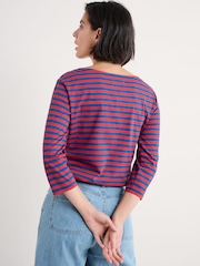 Seasalt Cornwall Red 100% Organic Cotton Multi Sailor Top - Image 2 of 5