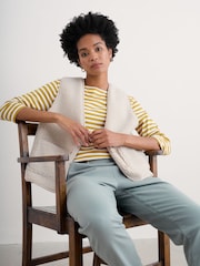 Seasalt Cornwall Yellow 100% Cotton Multi Sailor Top - Image 1 of 5