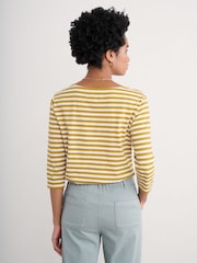 Seasalt Cornwall Yellow 100% Cotton Multi Sailor Top - Image 2 of 5