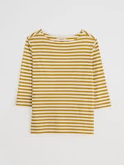 Seasalt Cornwall Yellow 100% Cotton Multi Sailor Top - Image 4 of 5