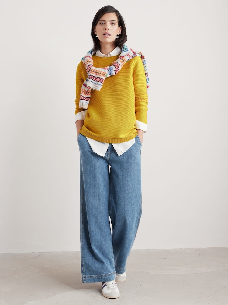 Seasalt Cornwall Yellow Makers 100% Cotton Jumper - Image 2 of 6