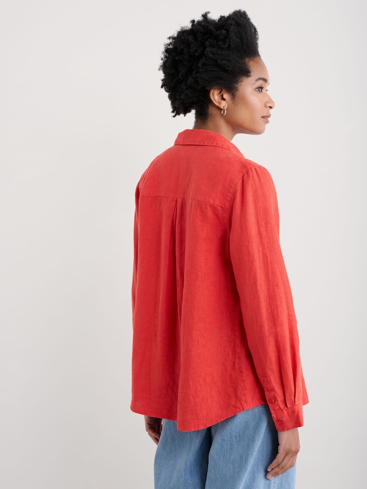 Rojo - Seasalt Cornwall Hazel Branch 100% Linen Shirt - Imagen 2 de 5