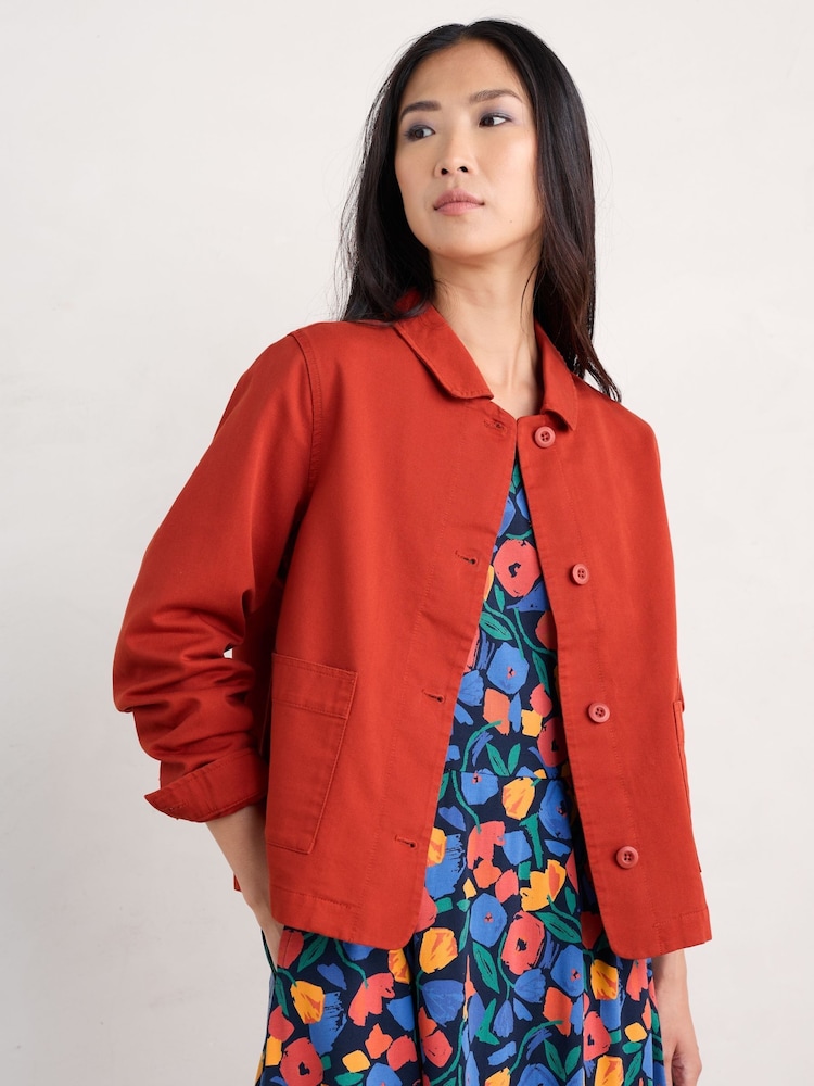 Seasalt Cornwall Orange Coombe Lane Jacket Dark Cinnamon - Image 1 of 5