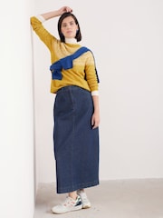 Seasalt Cornwall Yellow Spruce Frost Wool Blend Fair Isle Pattern Jumper - Image 3 of 5