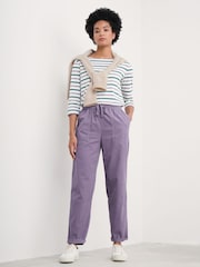 Seasalt Cornwall Purple 100% Cotton Dayby Corduroy Trousers - Image 3 of 5