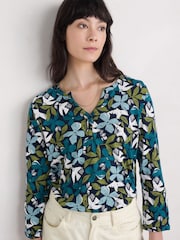 Seasalt Cornwall Waterflow Printed 100% Cotton Top - Imagen 1 de 5